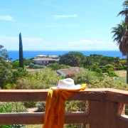 Balcon de la mini villa avec vue sur Palombaggia et la Sardaigne